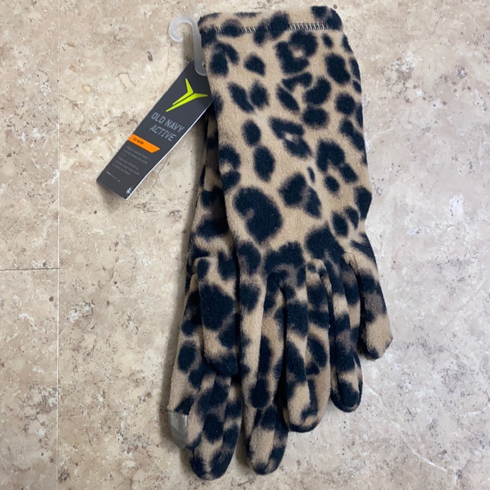 Leopard Print Fuzzy Winter Gloves